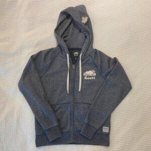 Roots Heathered Blue Zip Up Hoodie